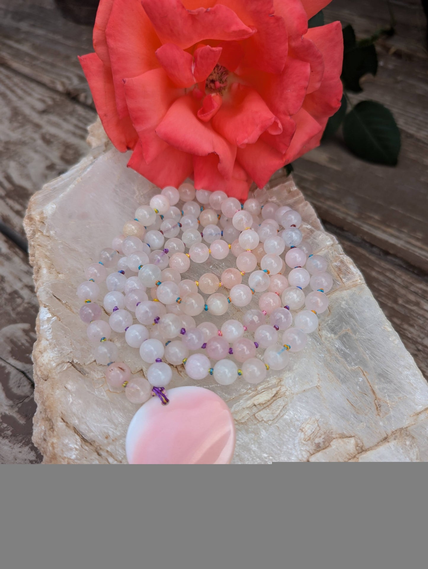 Rose quartz mala