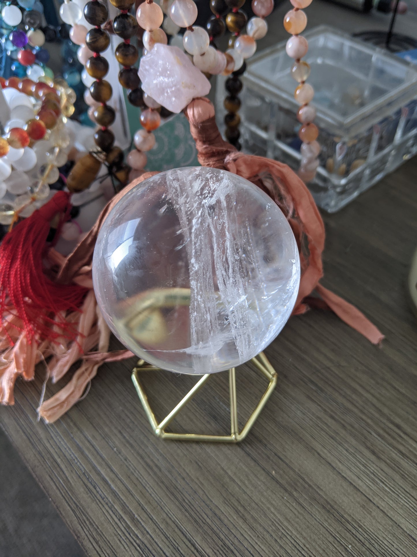 Crystal quartz sphere #1a
