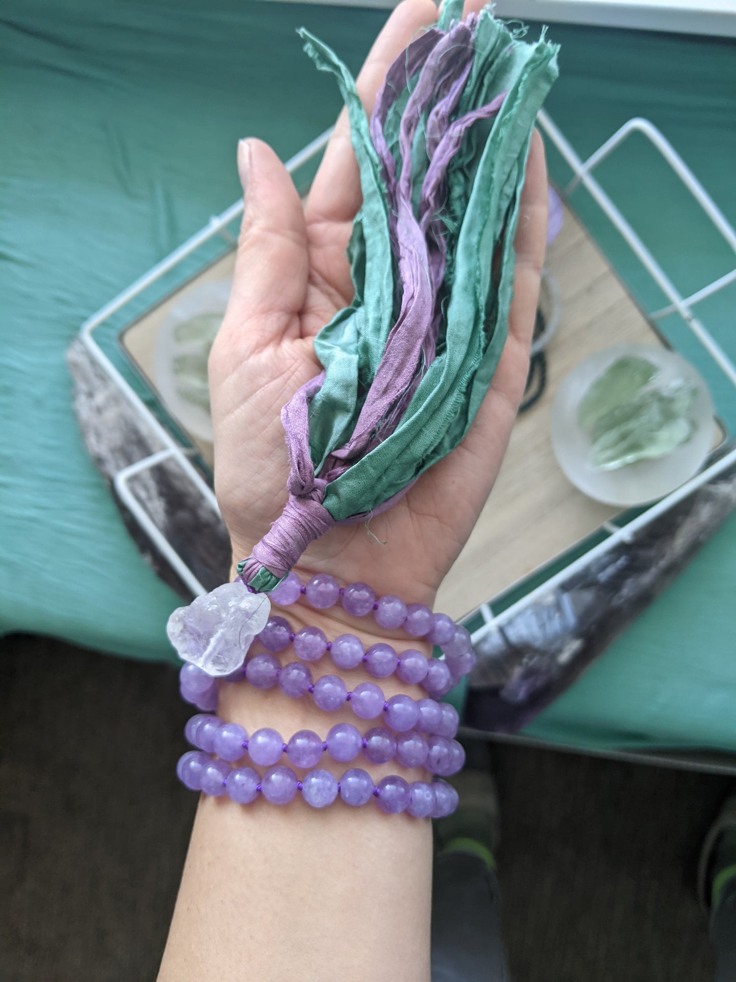 Lavender quartz mala!