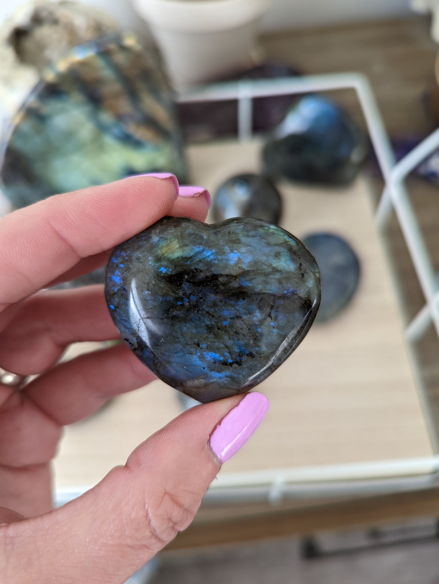 Labradorite hearts
