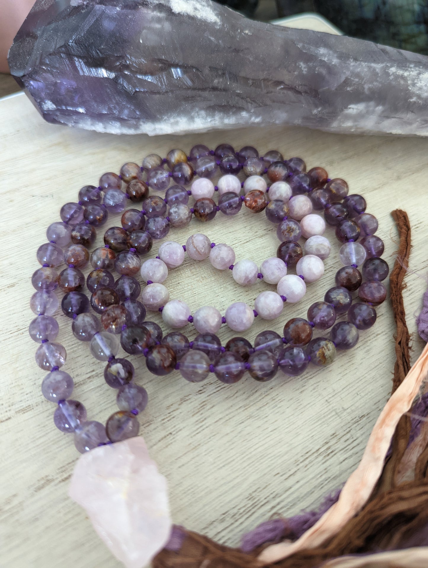 Sacred Seven & Kunzite mala.