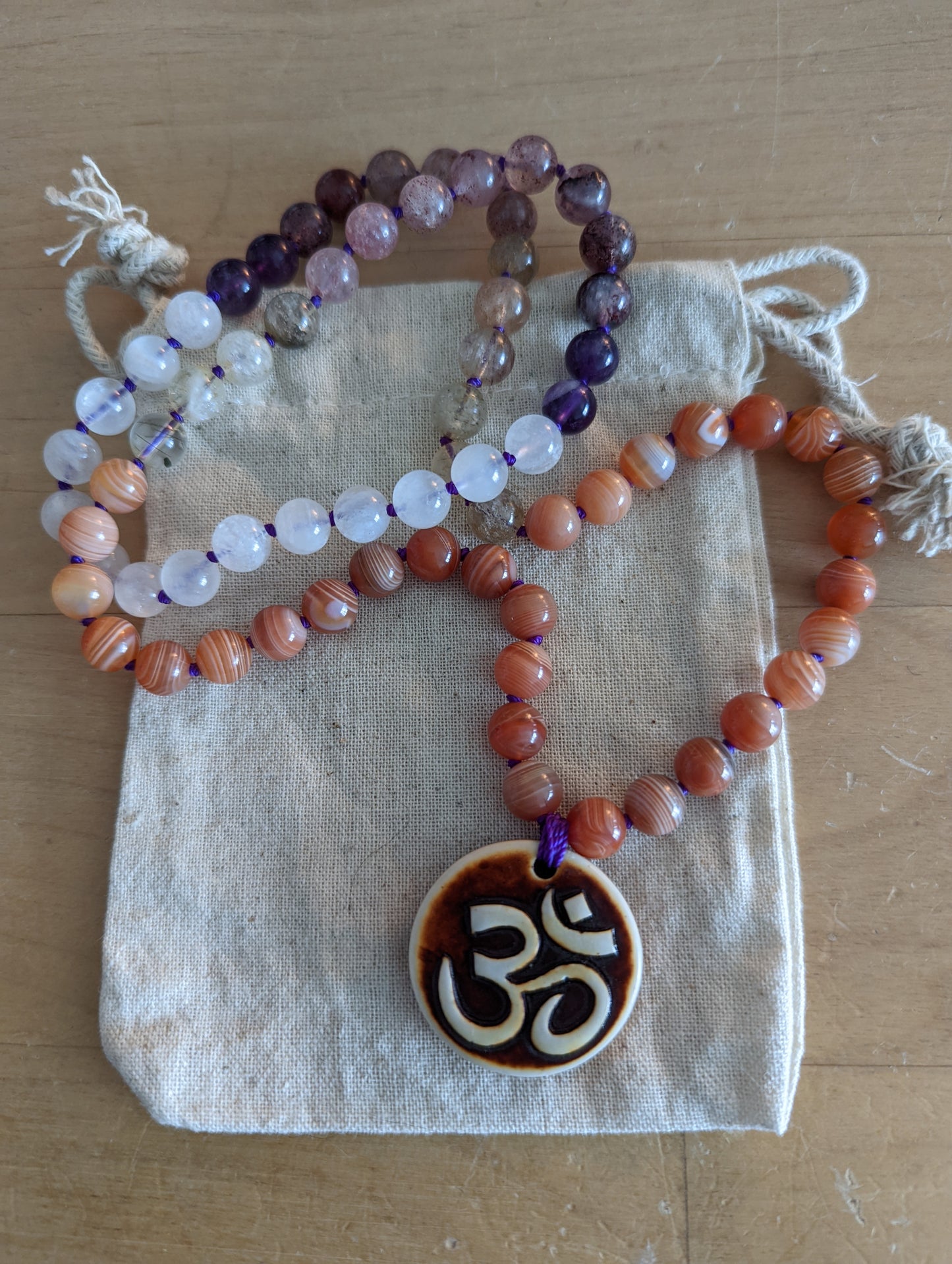 Fire inside Om mini mala