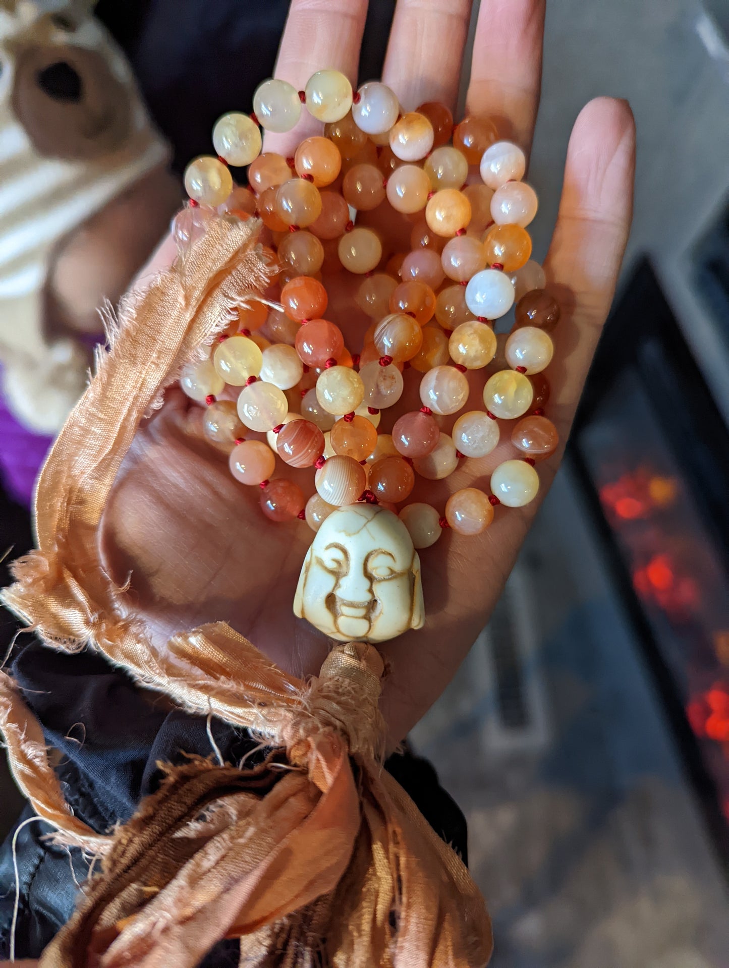 Carnelian 108 bead mala