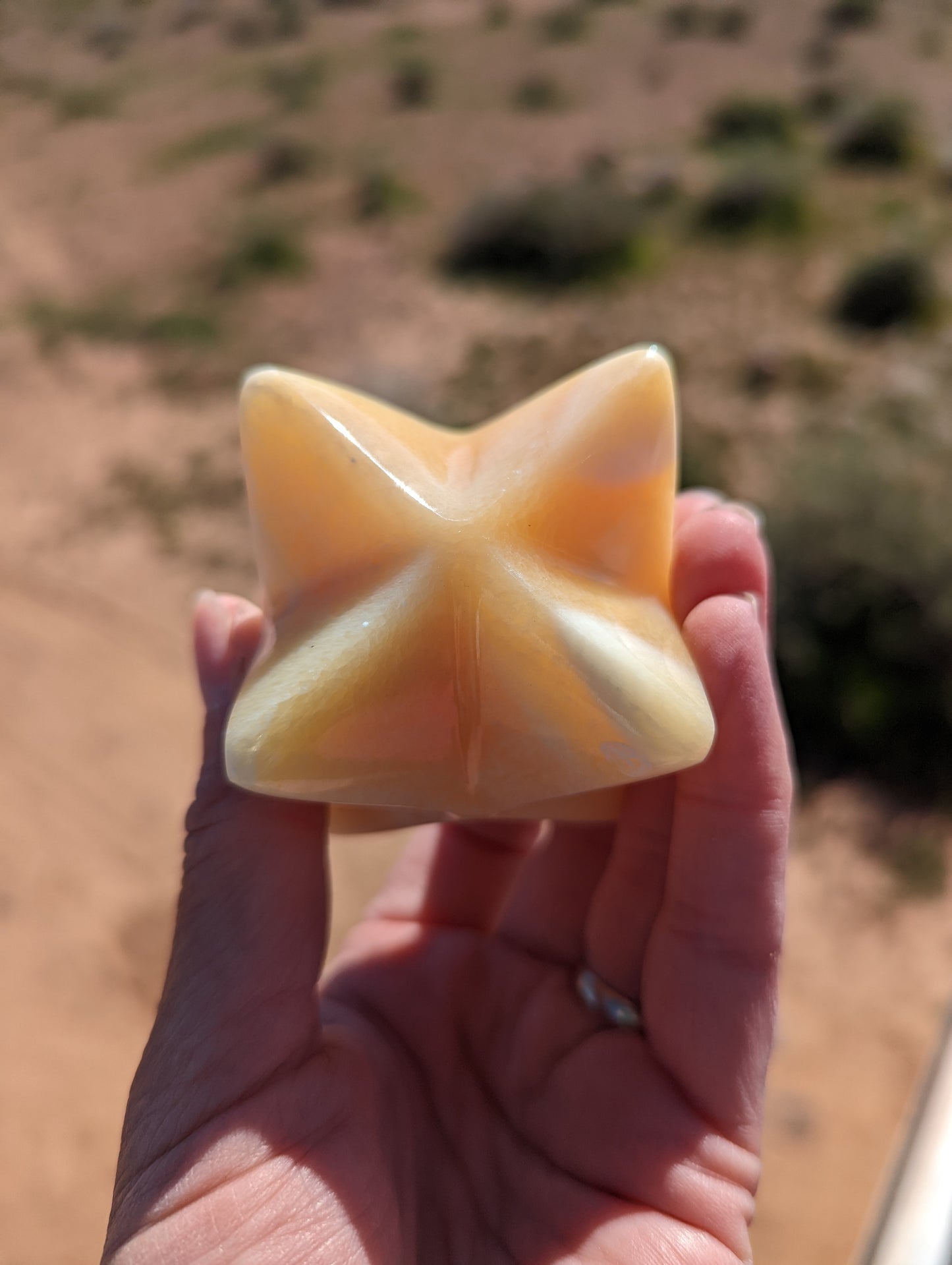 Orange calcite merkaba
