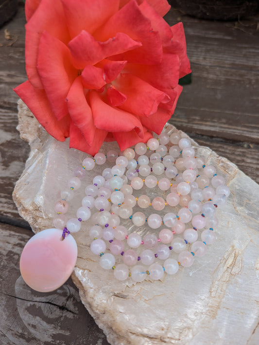 Rose quartz mala