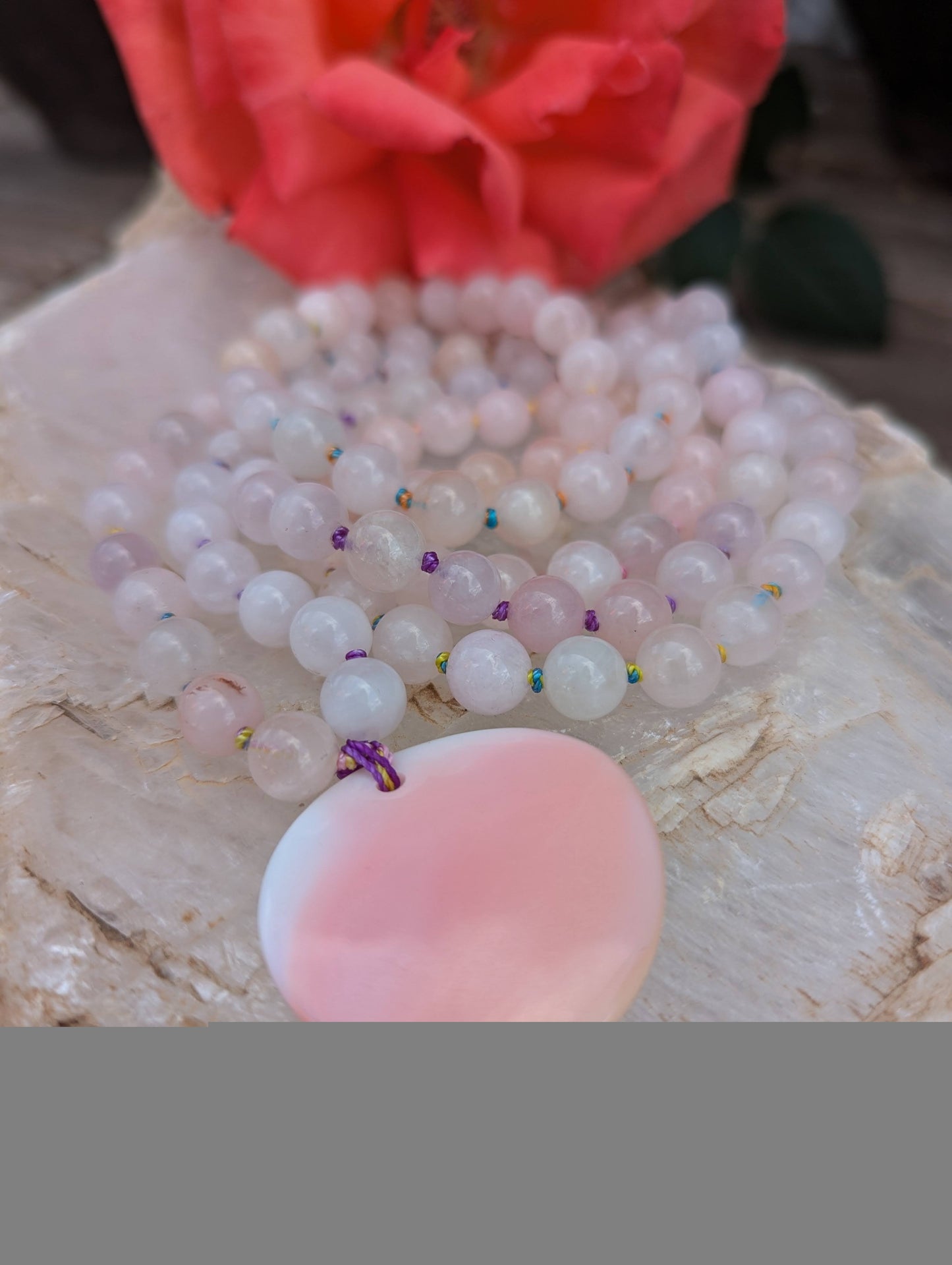 Rose quartz mala