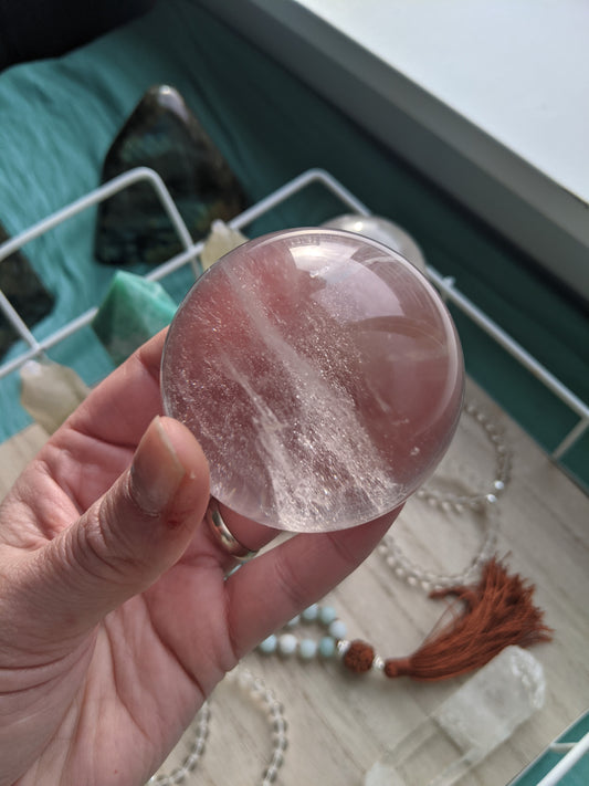 Crystal quartz sphere #1a