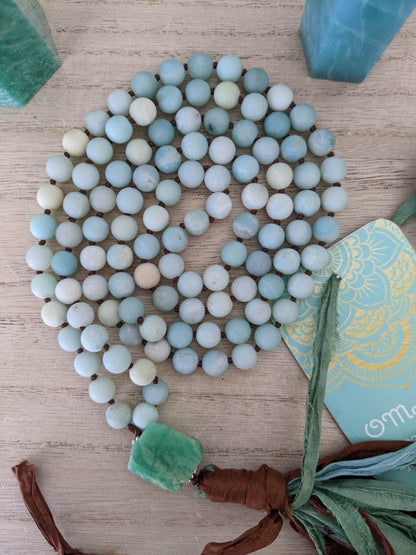 Amazonite 108 matte bead mala!