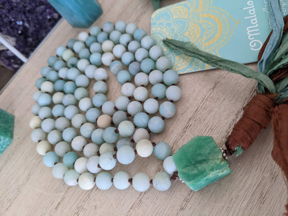 Amazonite 108 matte bead mala!
