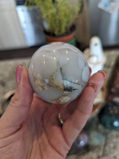 Flower agate sphere!