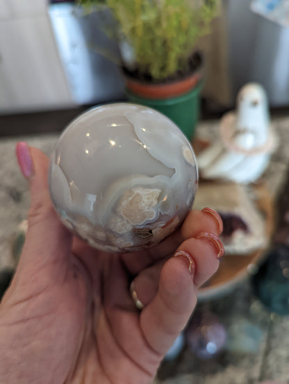 Flower agate sphere!