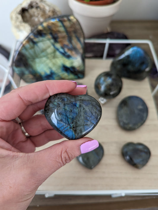Labradorite hearts