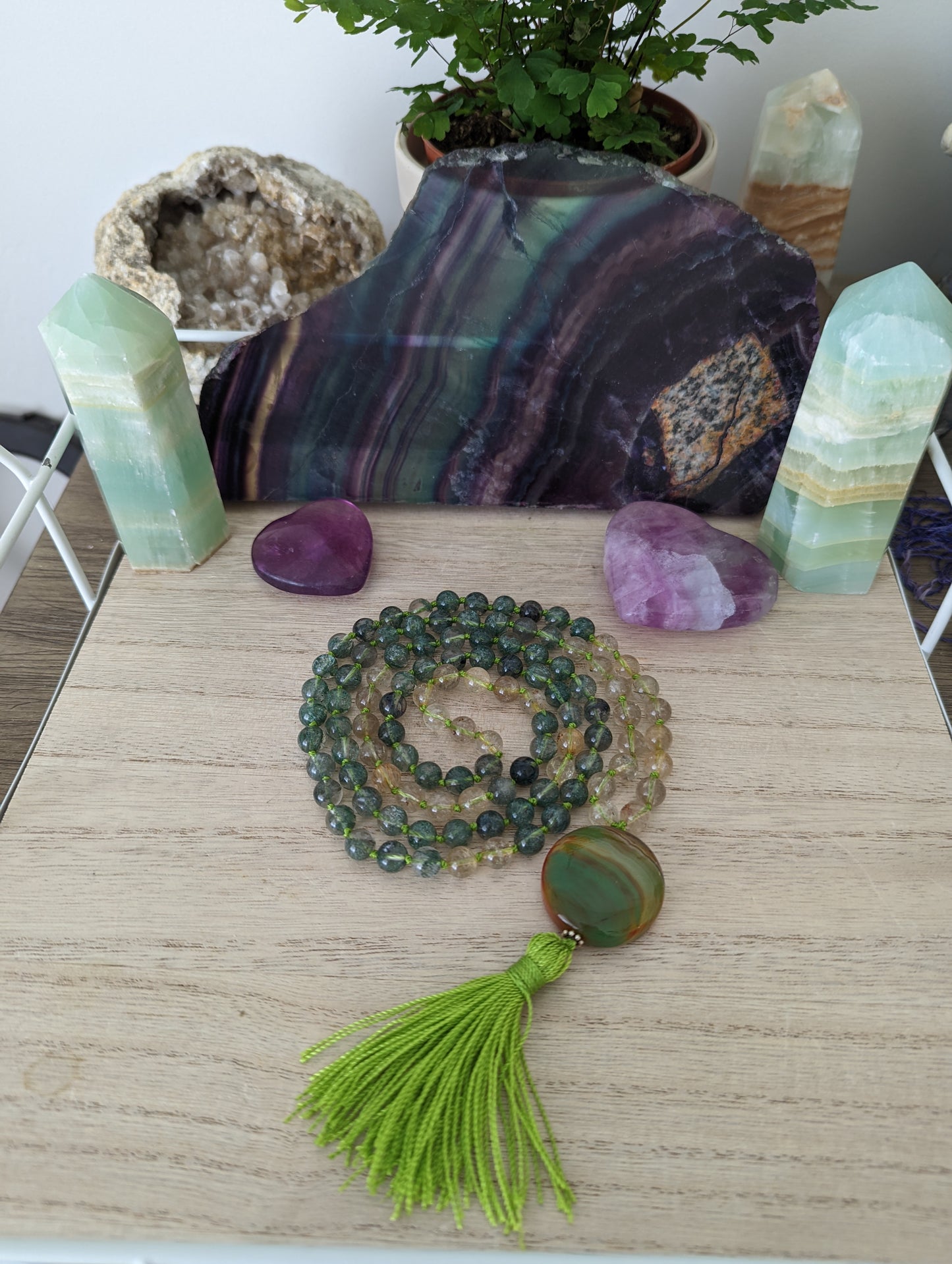 Spryte mala: phantom quartz & rutilated quartz!