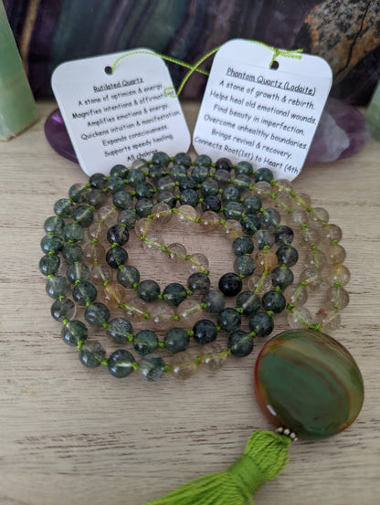 Spryte mala: phantom quartz & rutilated quartz!
