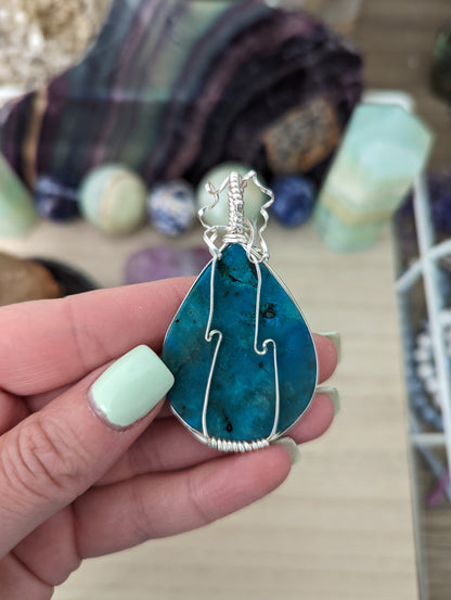 Shattuckite wire wrapped pendant!