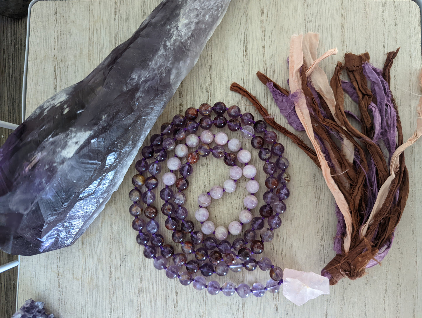 Sacred Seven & Kunzite mala.