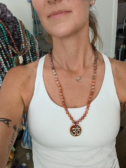 Fire inside Om mini mala