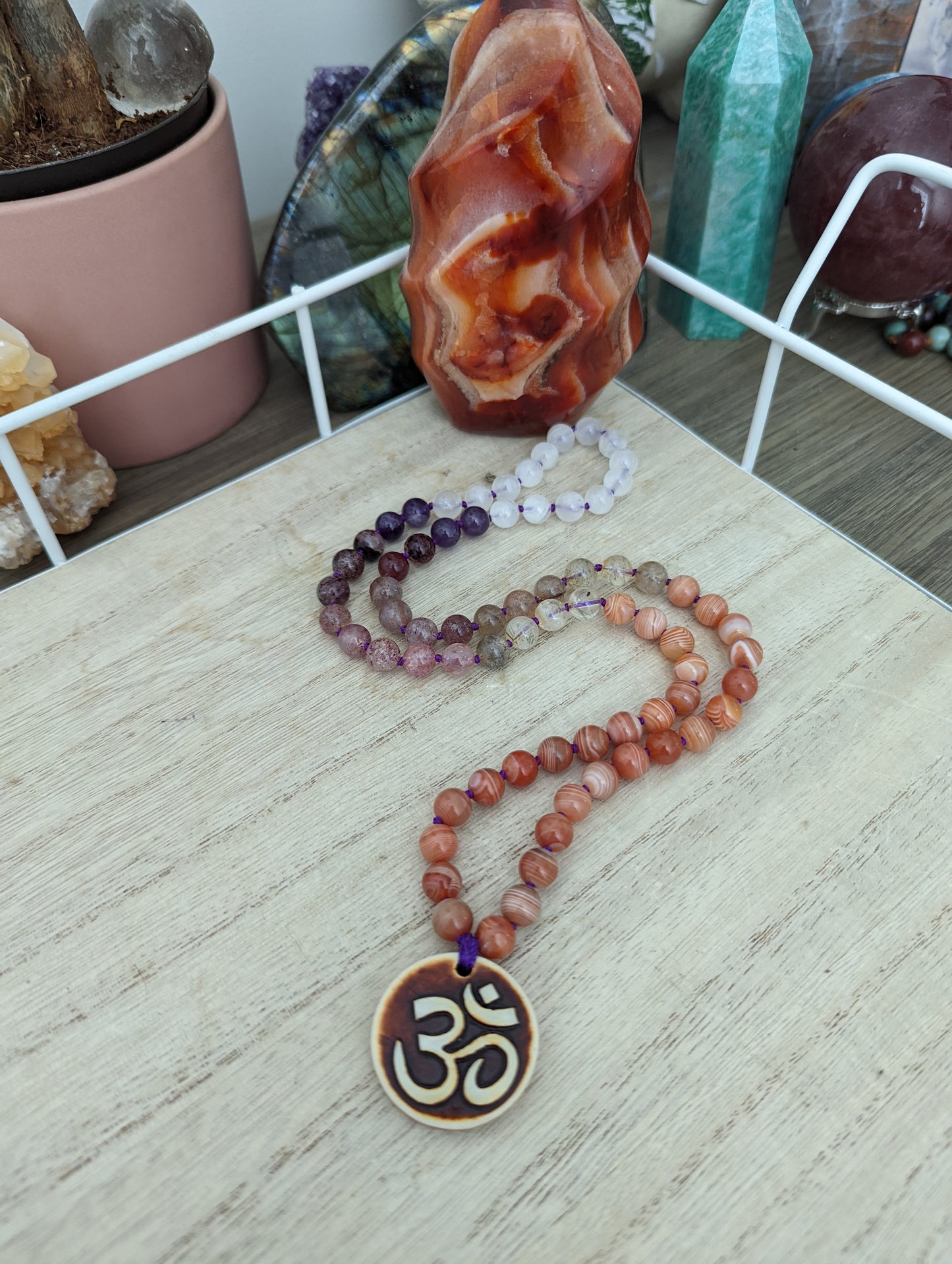 Fire inside Om mini mala