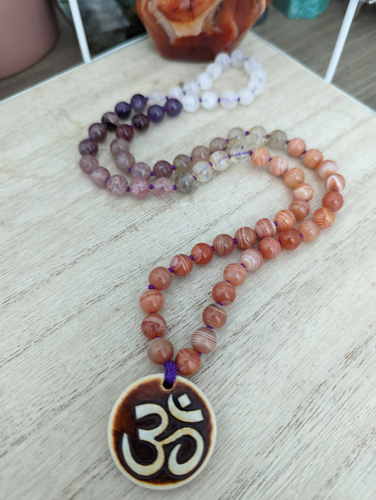 Fire inside Om mini mala