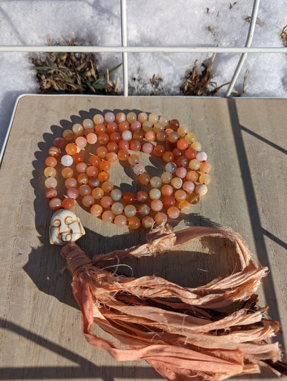 Carnelian 108 bead mala