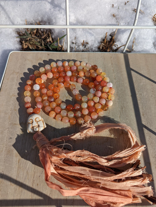 Carnelian 108 bead mala
