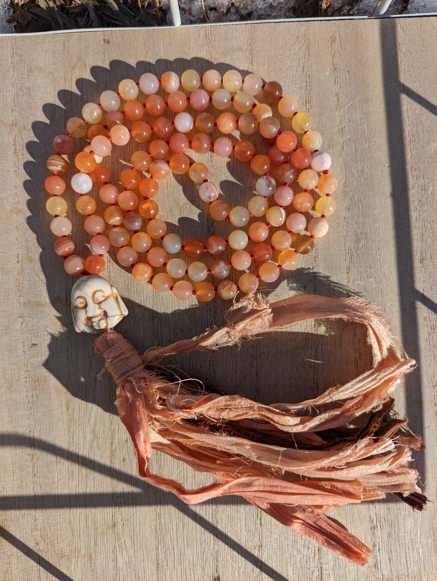 Carnelian 108 bead mala