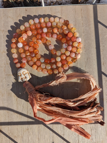 Carnelian 108 bead mala