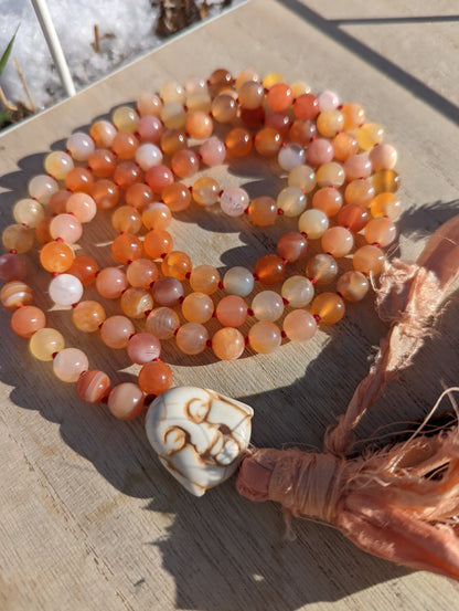 Carnelian 108 bead mala