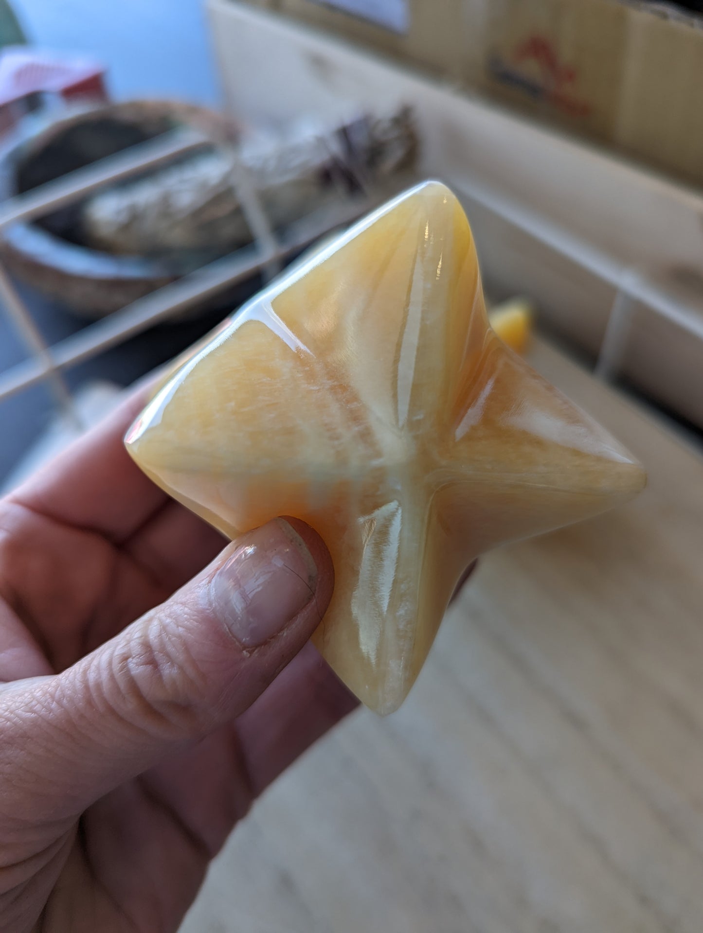 Orange calcite merkaba