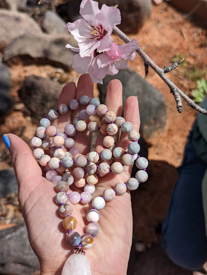 Botswana agate & Kunzite 88 mala