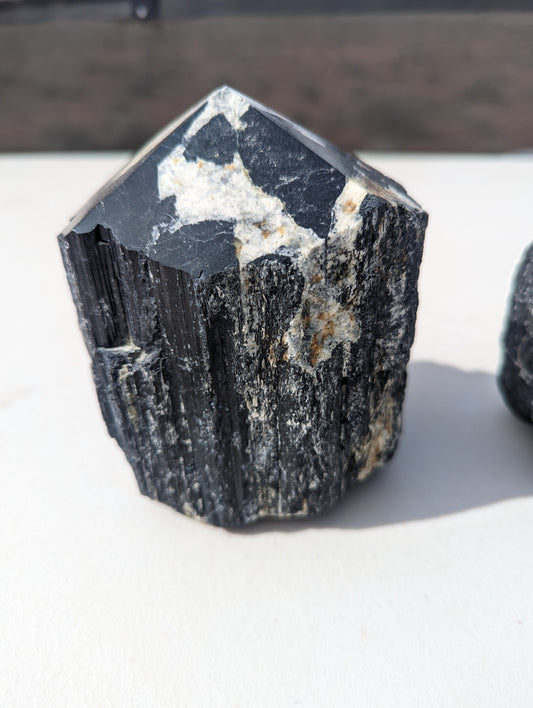 Black tourmaline raw specimen