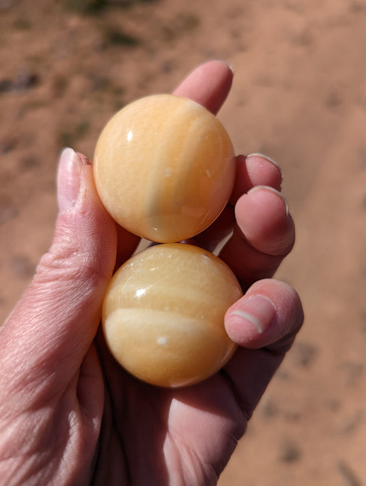 Orange calcite sphere